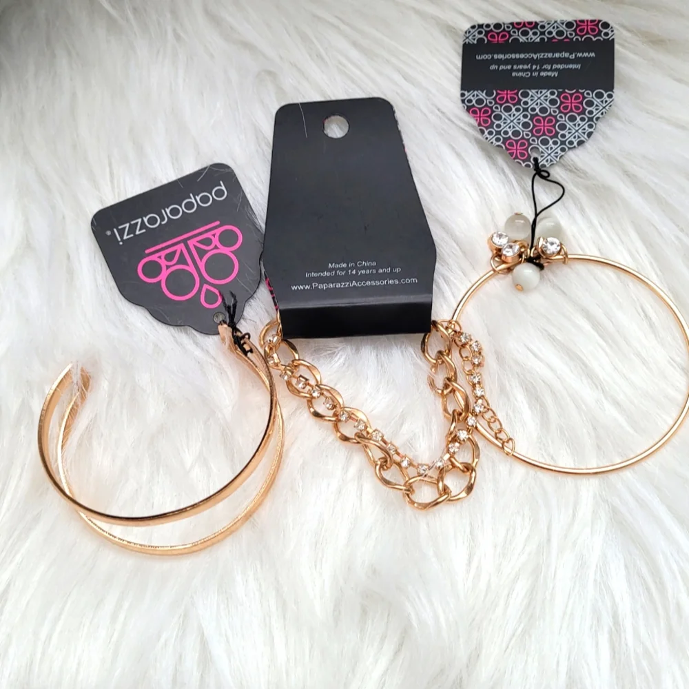 Paparazzi Gold Studded Stack Bracelets - Picture 2 of 6